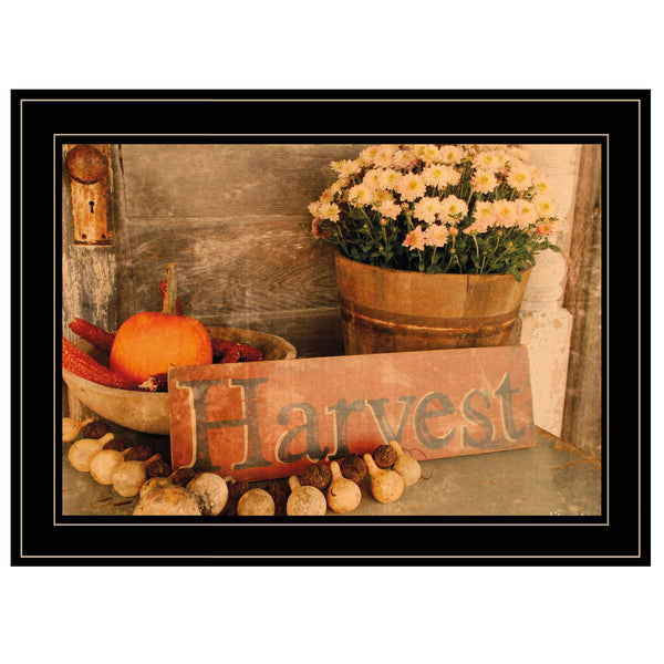 Autumn's Pumpkin Harvest Black Framed Print Wall Art