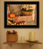 Autumn's Pumpkin Harvest Black Framed Print Wall Art