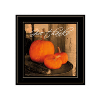 Give Thanks Pumpkins Black Framed Print Wall Art