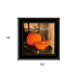 Give Thanks Pumpkins Black Framed Print Wall Art