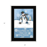 Snowflakes are Kisses Black Framed Print Snowman Wall Art