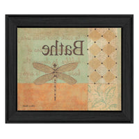 Bathe Dragonfly Black Framed Print Wall Art