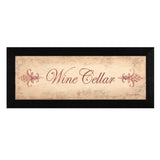 Rustic Wine Cellar Black Framed Print Wall Art