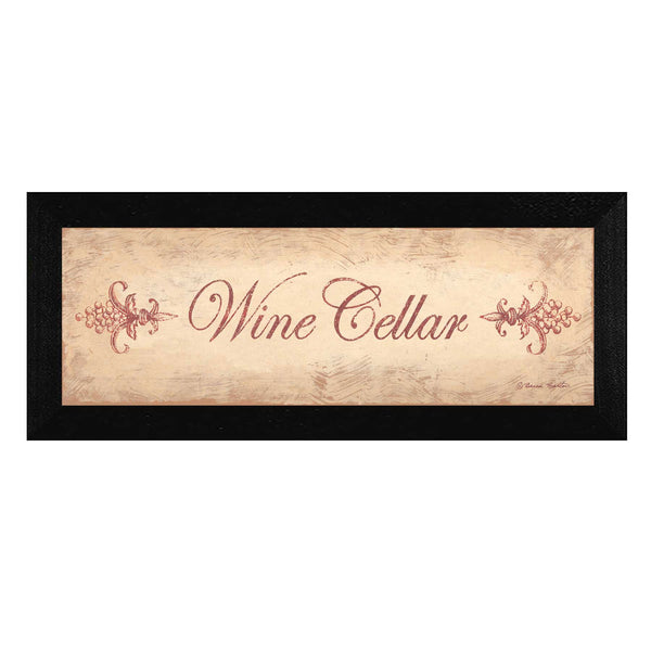 Rustic Wine Cellar Black Framed Print Wall Art