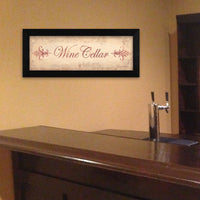 Rustic Wine Cellar Black Framed Print Wall Art