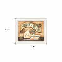 Powder Room 1 White Framed Outhouse Print Bathroom Wall Art