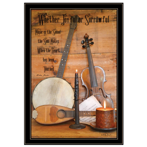 Music is the Sound of The Soul Black Framed Print Wall Art