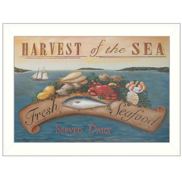 Harvest of the Sea White Framed Print Wall Art