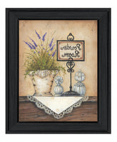 Powder Room 3 Pretty Floral Black Framed Print Bathroom Wall Art
