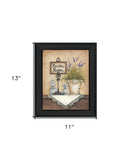 Powder Room 3 Pretty Floral Black Framed Print Bathroom Wall Art