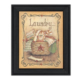 Laundry 1 Black Picture Frame Print Wall Art