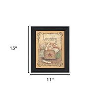 Laundry 1 Black Picture Frame Print Wall Art