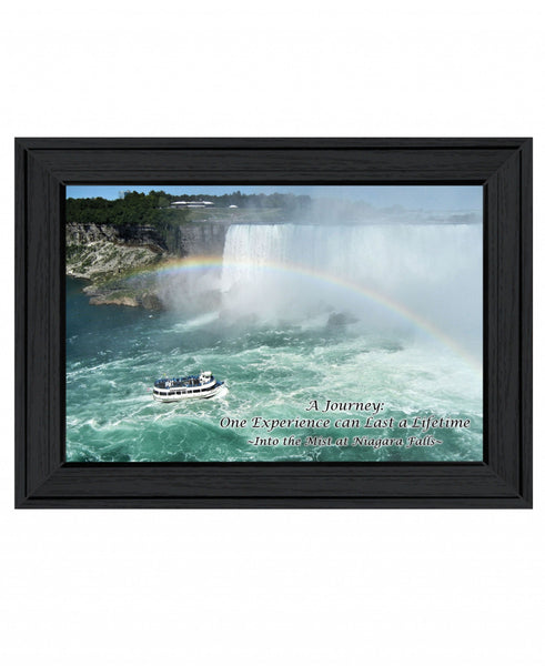 Into The Mist Niagara Falls Black Picture Frame Print Wall Art