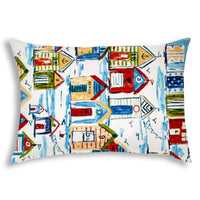 Blue Beach House Indoor Outdoor Sewn Lumbar Pillow