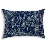 Navy Nautical Indoor Outdoor Sewn Lumbar Pillow