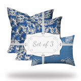 Set of 3 Blue Crab Indoor Outdoor Envelope Pillow Covers