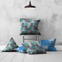 Set of 3 Blue Coastal Indoor Outdoor Envelope Pillows