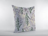 16? Blue Purple Tropical Leaf Zippered Suede Throw Pillow