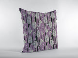 18? Lavender Black Fall Leaves Zippered Suede Throw Pillow