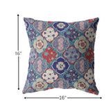 16? Turquoise Cream Trellis Suede Zippered Throw Pillow