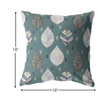 18? Pine Green Leaves Suede Zippered Throw Pillow