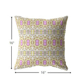 16? Yellow Lavender Geofloral Zippered Suede Throw Pillow