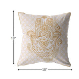 18? Gold White Hamsa Suede Zippered Throw Pillow