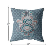 18? Slate Blue Hamsa Suede Zippered Throw Pillow