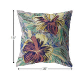 16? Terracotta Hibiscus Zippered Suede Throw Pillow
