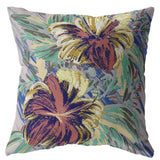 18? Terracotta Hibiscus Zippered Suede Throw Pillow