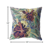 18? Terracotta Hibiscus Zippered Suede Throw Pillow