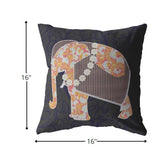 16? Orange Elephant Zippered Suede Throw Pillow