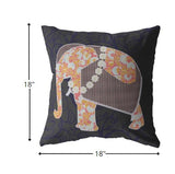 18? Orange Elephant Zippered Suede Throw Pillow