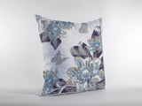 18? Gray White Butterfly Zippered Suede Throw Pillow