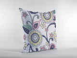 16? White Yellow Floral Suede Zippered Throw Pillow