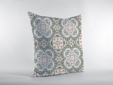 16â Blue Orange Mandala Zippered Suede Throw Pillow