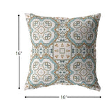 16â Blue Orange Mandala Zippered Suede Throw Pillow