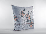 18? Gray Black Boho Bird Zippered Suede Throw Pillow