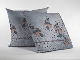 18? Gray Black Boho Bird Zippered Suede Throw Pillow