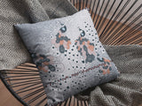 18? Gray Black Boho Bird Zippered Suede Throw Pillow