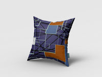 18" Navy Puzzle Piece Zippered Suede Throw Pillow