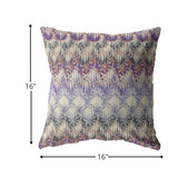 16â Magenta Cream Hatch Zippered Suede Throw Pillow