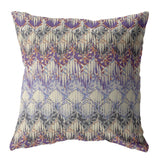 18â Magenta Cream Hatch Zippered Suede Throw Pillow