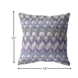 16â Purple Gray Hatch Zippered Suede Throw Pillow