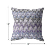 18â Purple Gray Hatch Zippered Suede Throw Pillow