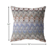 16â Orange Gray Hatch Zippered Suede Throw Pillow