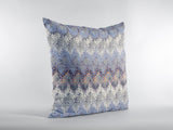 16â Blue Gray Hatch Zippered Suede Throw Pillow