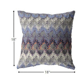 18â Blue Gray Hatch Zippered Suede Throw Pillow