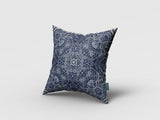 16? Indigo Boho Ornate Zippered Suede Throw Pillow