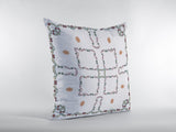 16? White Floral Suede Zippered Throw Pillow